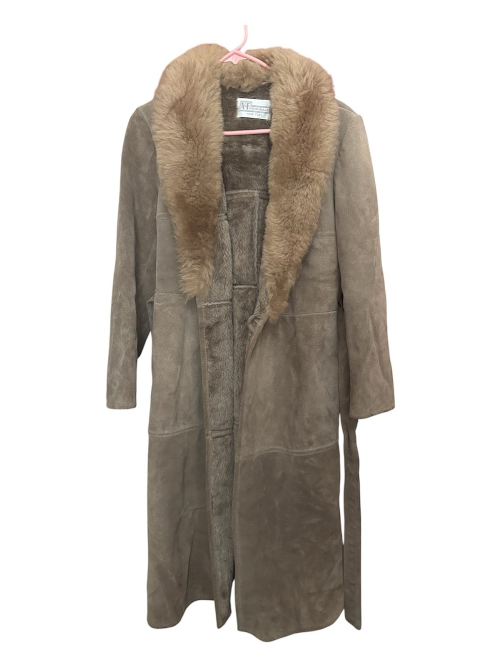A&F Original Vintage Genuine Suede Leather Coat Shearling Fur 70’s
